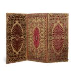 Three Ottoman voided velvet and metal thread panels, Scutari, Istanbul, first half 19th century,