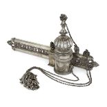 Property from an Important Private Collection A large silver plated Qalamdan, India, early 20th