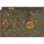 Two demons fighting each other, Rajasthan, India, 19th century, opaque pigments on paper, the demons