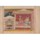 A later copy of a folio from a Caurapancasika manuscript in the early Rajput style of Sultanate