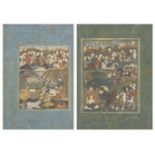 Property from an Important Private Collection Two Safavid-style illustration depicting Layla wa