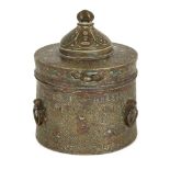 Property from an Important Private Collection A silver and copper inlaid bronze inkwell and