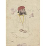 A Company school watercolour and ink drawing of Thakur Sanwal Singhjee, India, 19th century, ink and