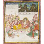 An illustration for the Ramayana, Marwar, Rajasthan, late 19th century, opaque pigments heightened