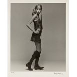 Barry Lategan, British b.1935- Twiggy Standing with a Headband, 1966; platinum print on wove,