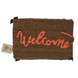 Banksy, British b.1974- Welcome Mat, 2020; hand-stitched mat, in fabric repurposed from life vests