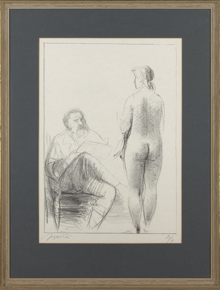 Giacomo Manzu, Italian 1908-1991- Artist and Model, 1964; lithograph on wove, signed and numbered - Image 2 of 2