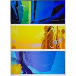 Neil Canning, British 1960- Echo, Glow and Response, 2002; three screenprints with woodblock in