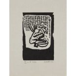 Chen Haiyan, Chinese b.1955- Daydream, Snake Charmer, 1986; woodblock print on laid, signed,