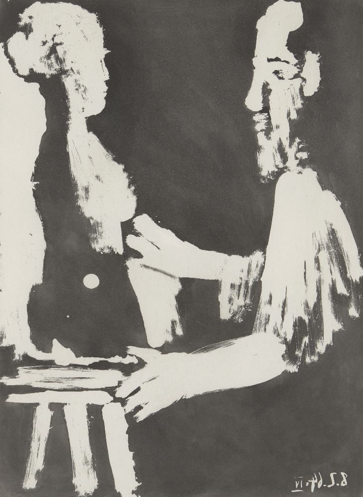 Pablo Picasso, Spanish 1881-1973- Sable Mouvant: Tête d'Homme barbu, Sculpteur et Sculpture, - Image 8 of 9