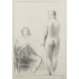 Giacomo Manzu, Italian 1908-1991- Artist and Model, 1964; lithograph on wove, signed and numbered