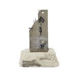 Banksy, British b.1974- Defeated Souvenir Wall Mini, 2017; cast resin sculpture with concrete