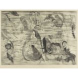 Jiri Anderle, Czechoslovakian b.1936- Komedie no 1., 1967; drypoint etching on wove, signed,