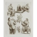 Henry Moore OM CH FBA, British 1898-1986- Mother and Child Studies and Reclining Figure [CGM 452],