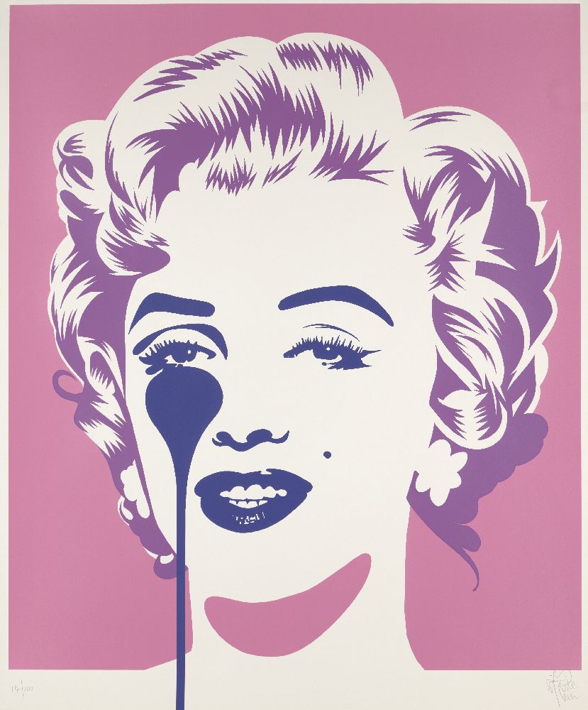 Pure Evil, British b.1968- Marilyn Classic (Pink and Purple); screeprint in colours on wove,