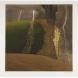 David Inshaw, British b.1943- Storm at West Bay giclée print in colours on wove, signed and numbered