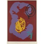 John Hoyland RA, British 1934-2011- Wandering Moon, 1993; screenprint with woodblock in colours on