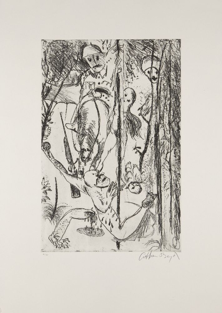 Arthur Boyd AC OBE, Australian 1920-1999- Survival and Father I have Sinned, 1996; two soft-ground - Image 2 of 3