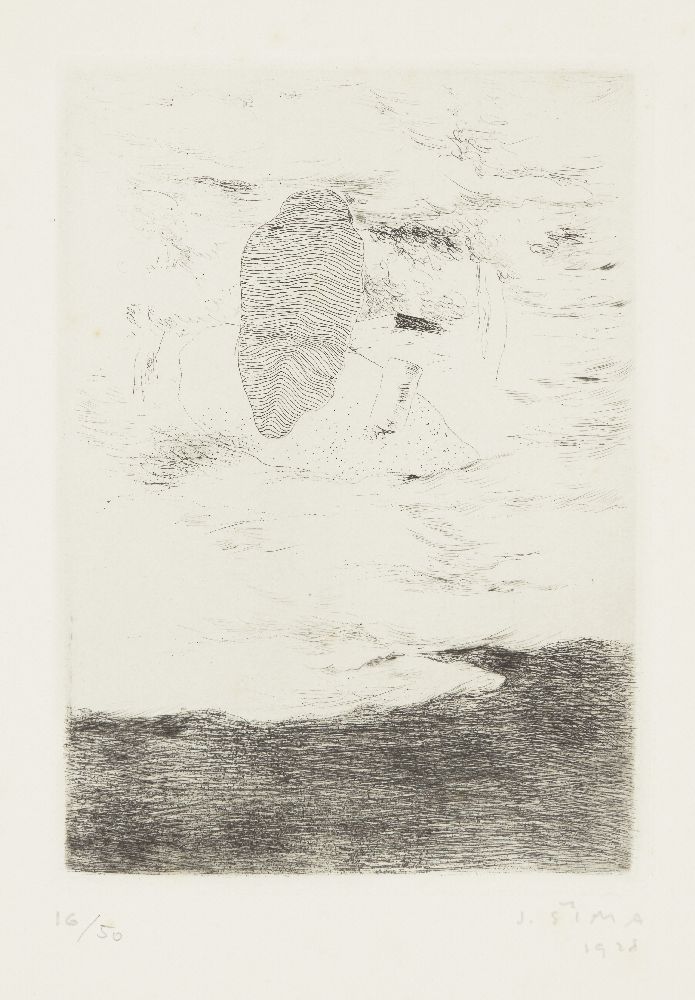 Josef Sima, Czech 1891-1971- Untitled, 1928; etching on wove, signed, dated and numbered 16/50 in