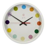 Damien Hirst, British b.1965- Spot Clock (Large), 2009; powdered metal clock in colours, with