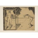 Paul Delvaux, Belgian 1897-1994- The Beach [Jacob 59], 1972; lithograph in colour on wove, signed