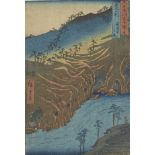 Utagawa Hiroshige, Japanese 1797-1858, The Road to Rakan Temple, Buzen Province,1854, woodblock