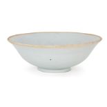 A Chinese porcelain qingbai bowl, Yuan dynasty, of ogee form, with unglazed rim, 15cm diameterPlease