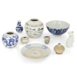 A collection of Chinese and Annamese ceramics, 15th - 19th century, comprising a lobed jarlet, 6cm