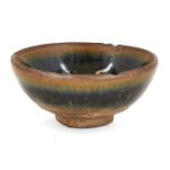 A Chinese stoneware Jian 'hare's fur' tea bowl, Song-Jin dynasty, the interior and exterior of the