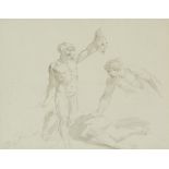 Giovanni Battista Cipriani RA, Italian 1727-1785- David and Goliath; pen and black ink and grey wash
