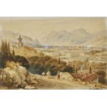 British School, early-mid 19th Century- A View of Turin, with the Church of Santa Maria al Monte dei
