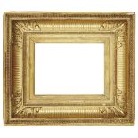 A Gilded Composition Neo-Classical Style Frame, mid-late 19th century, with cavetto sight, stepped