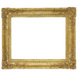 A Gilded Composition Bourbon Restoration Frame, mid-19th century, with cavetto sight, rais-de-coeur,