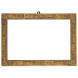 An Italian Gilded Composition Cassetta Frame with Pastiglia, mid 19th century, with dental sight and