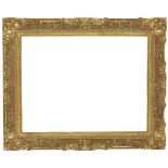 A Carved and Gilded Louis XV Provincial Style Frame, late 20th century, with cavetto sight, rais-