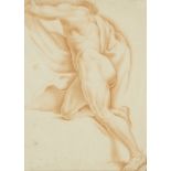 Dutch School, late 18th Century- Study of a nude male figure; red chalk on paper, watermarked '