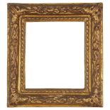 A Bronze Painted Papier-Mache Bolognese Style Frame, 20th century, with cavetto sight, ribbon-and-