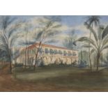 Andrew Nicholl, R.H.A., Irish 1804-1886- Elie House in Mutural, Colombo, Ceylon; pencil, pen and