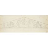 Jacques-Philippe Le Sueur, French 1757-1830- Tympanum design with the subject of Diana; pencil,