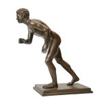 A large Neapolitan bronze model of an athlete, early 20th century, after the antique, cast by
