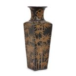 A Japanese pottery vase, early 20th century, decorated overall with a bamboo design, 33cm highPlease