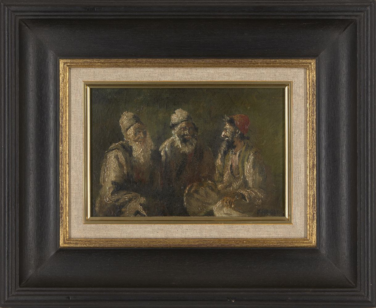 J Steventon, British, early 20th century- Portrait of three merchants; oil on canvas, signed, 15. - Bild 2 aus 3