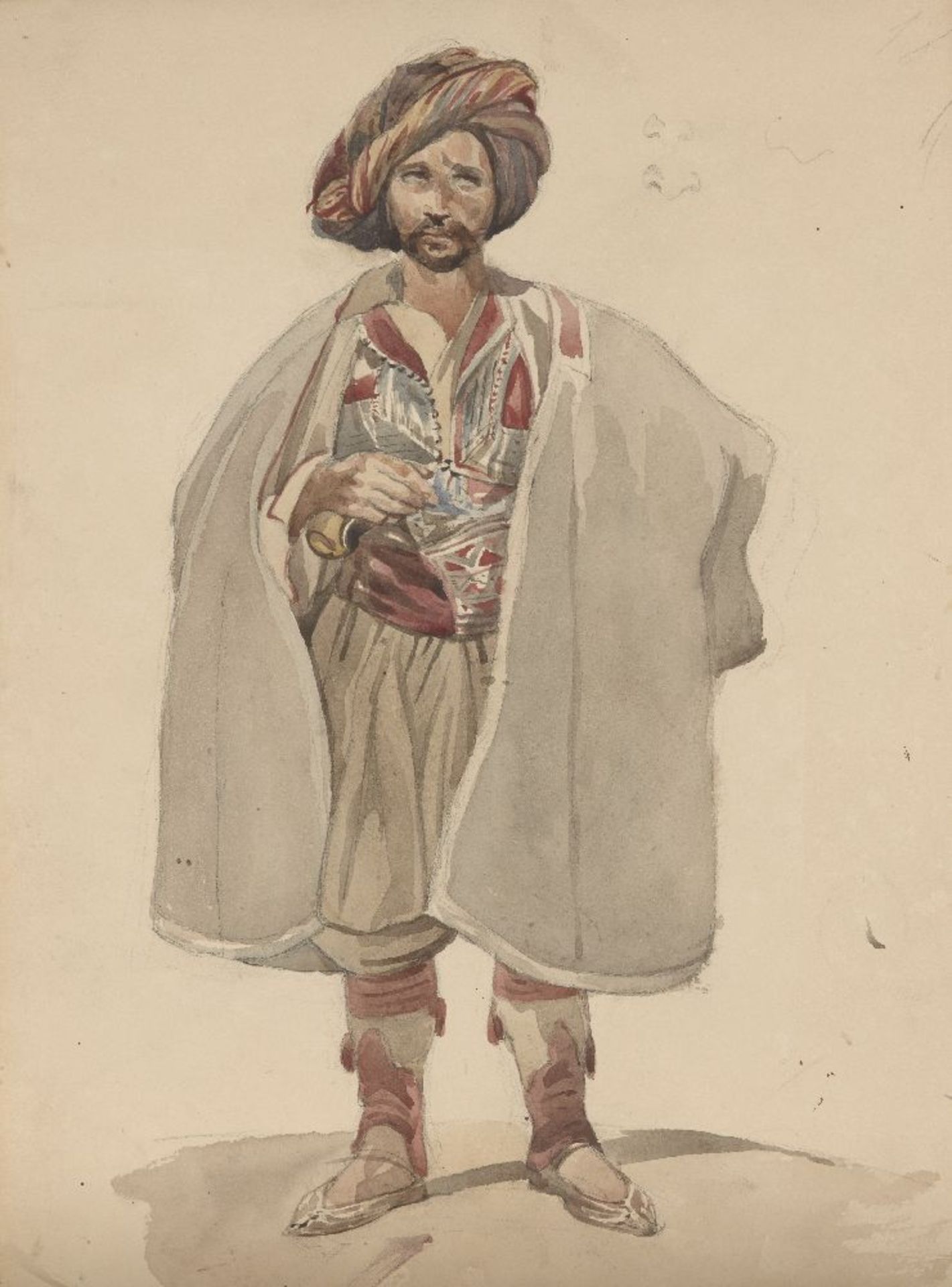 Léon Dux, French, c.1840-c.1920- Collection of military studies; pen and black ink and watercolours, - Image 4 of 5