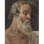 Louis Ricardo Falero, Spanish 1851-1896- Study of a draped bearded man, head and shoulders turned to