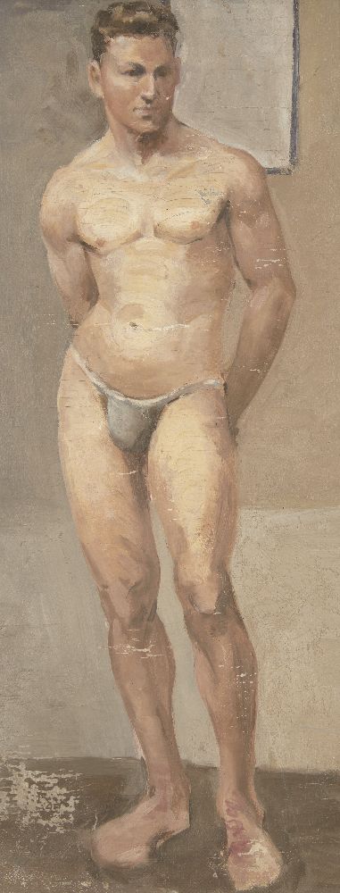 French School, late 19th/early 20th century- Male and female nudes, both standing full-length; - Bild 2 aus 4