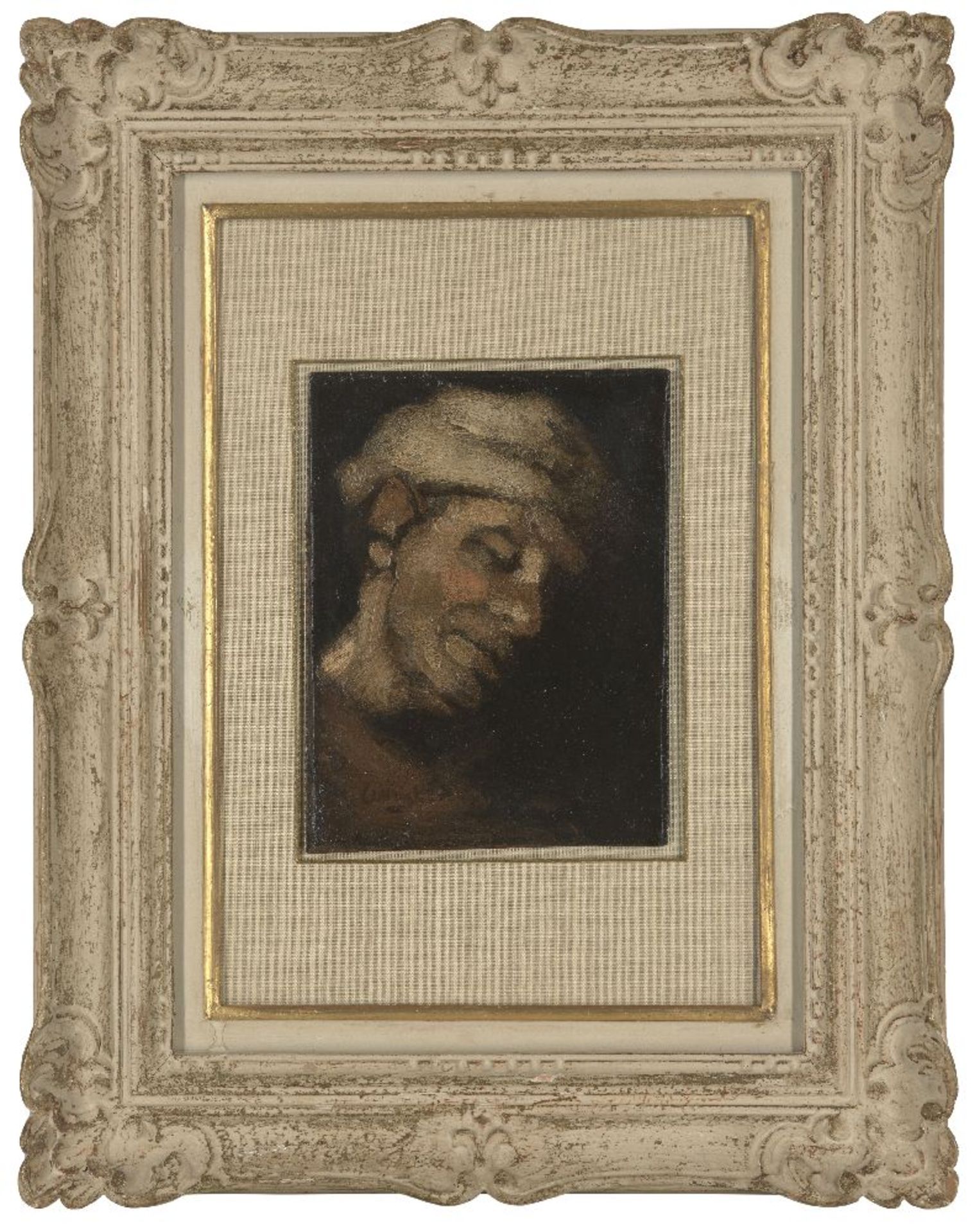 Leendert van der Vlist, Dutch 1894-1962- Head study of a man wearing a cloth cap; oil on canvas laid - Bild 2 aus 3