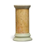 A scagliola pedestal column, 20th century, with marble top, 67cm highPlease refer to department