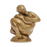 After Kai Nielsen, Danish, 1882-1924, a bronze model of Leda and the Swan, cast signature Kai N,