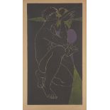 Hans Erni, Swiss 1909-2015- Two figures; lithograph in olive green, signed and numbered 61/100 in