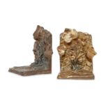 After McClelland Barclay, American, 1891-1943, a pair of bronze bookends, naturalistically modelled,